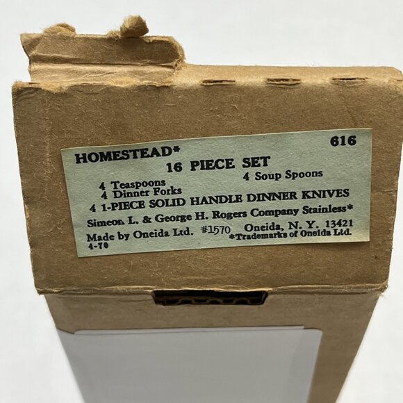 Rogers Stainless By Oneida Homestead 16‎ PC Set 4 Ea Place Setting - Picture 2 of 16